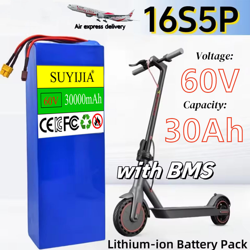 60V 30Ah Electric Scooter Battery - 16S5P 60V 30000mAh แบตเตอรี่ 18650 30AH