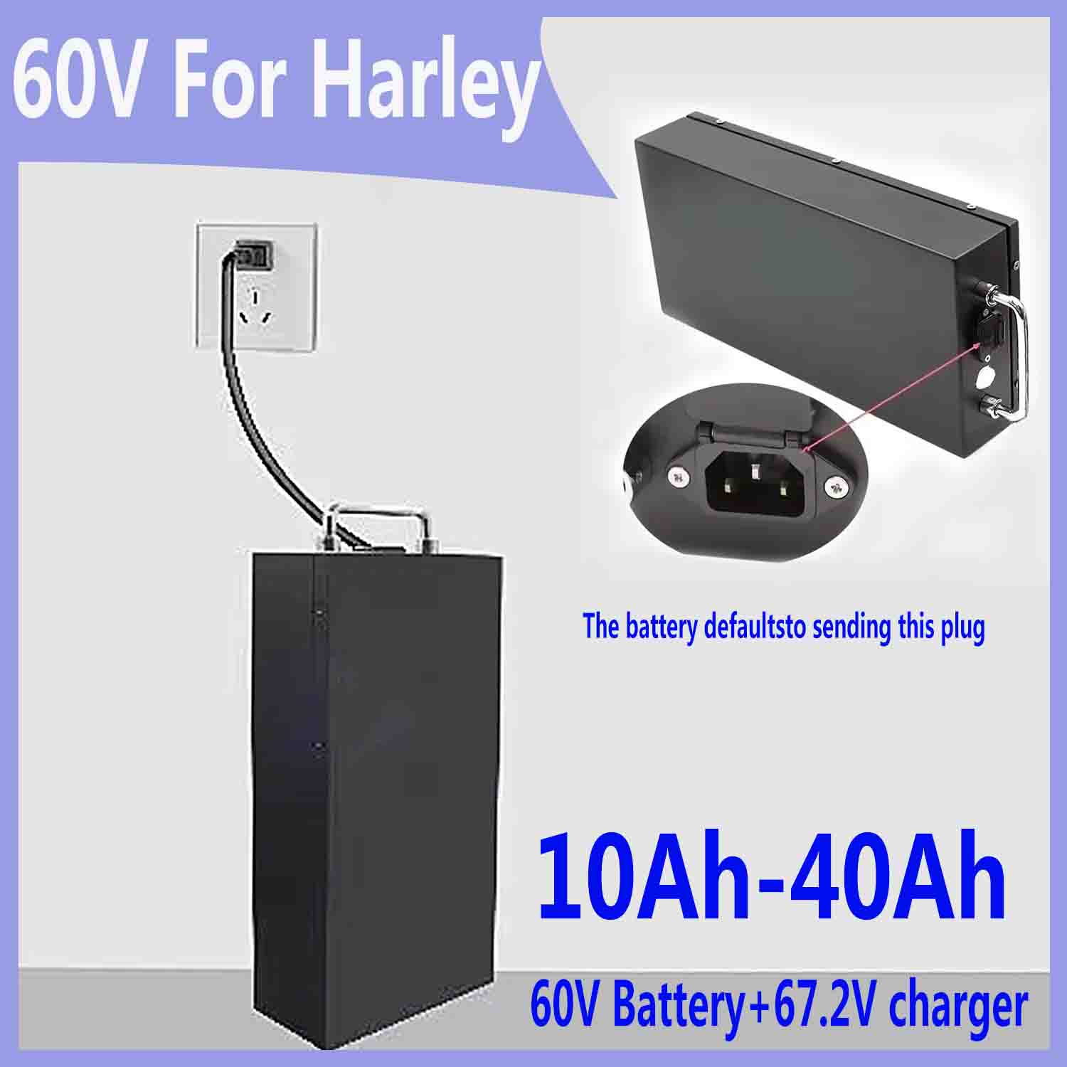 60V 30Ah Electric Scooter Battery - สำหรับแบตเตอรี่ฮาร์เลย์ 60V 20AH -40AH ชุดแบตเตอรี่ลิเธียม 2000W